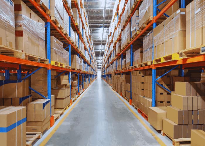 Forklift path warehouse floor lines Ocala